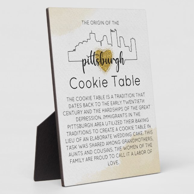 PLAQUE PHOTO ENSEIGNE DE TABLE DE COOKIES PITTSBURGH MARIAGE (Côté)