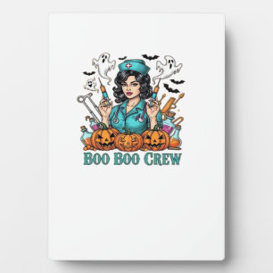 Plaque Photo Équipage Boo Boo Halloween infirmière avec seringu