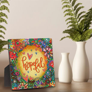 Plaque Photo Espérons Pretty BoHo Floral Jaune Inspirivity