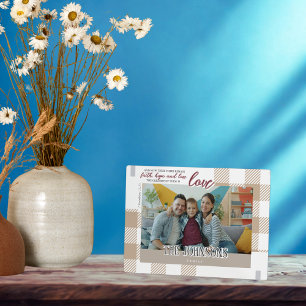 Plaque Photo Espoir de foi Amour Moderne Beige Photo de famille