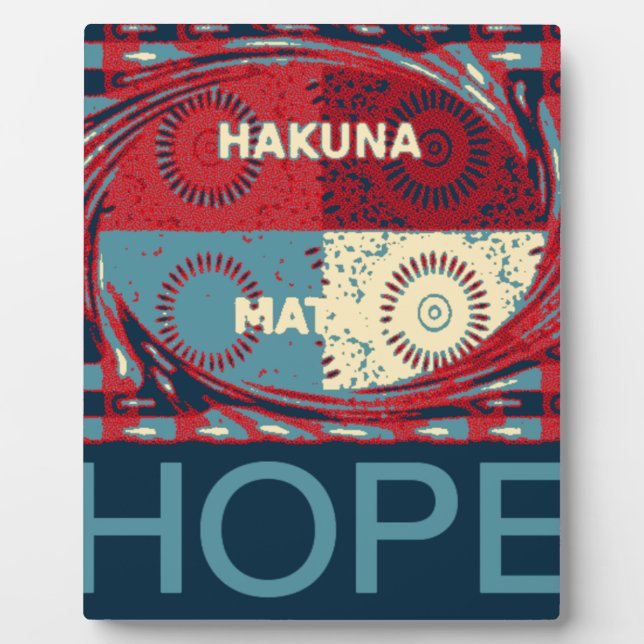 Plaque Photo Espoir Pacifique : Un Design Calme Hakuna Matata (Devant)