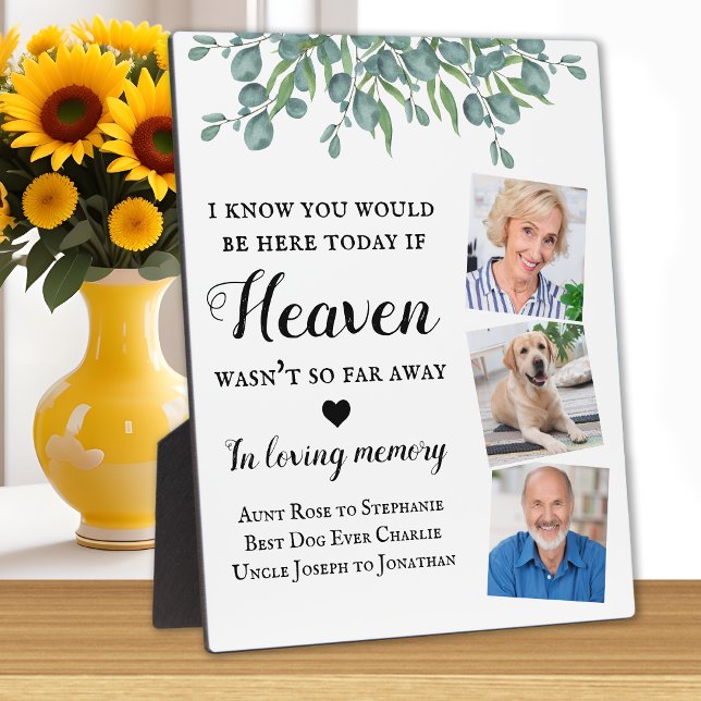 Plaque Photo Eucalyptus Love Memory 3 Photo Mariage mémorial (Créateur téléchargé)