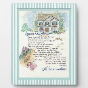 Plaque Photo Excusez cette maison Calligraphie - Audrey Jeanne