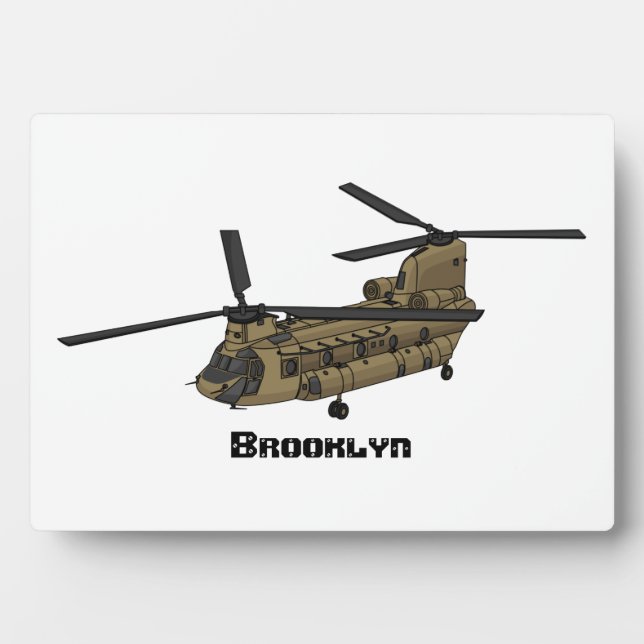 Plaque Photo Exemple d'hélicoptère militaire Chinook (Devant)