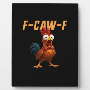 Plaque Photo F-Caw-F Poulet Drôle Poulet F-Caw-F Engrenage Rétr
