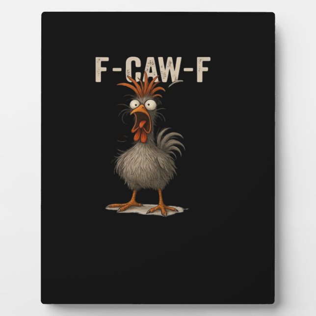 Plaque Photo F-Caw-F Poulet Rétro Classique (Devant)