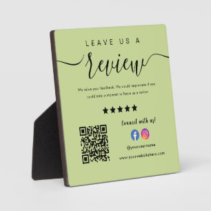Plaque Photo Facebook Instagram Logo Qr Code Laissez-Nous Un Av