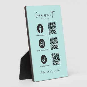 Plaque Photo Facebook Instagram Tiktok QR Code Baby Blue