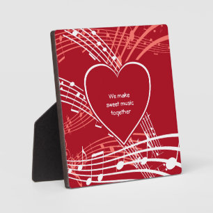 Plaque Photo FAIRE DE LA MUSIQUE DOUCE   Heart Musical Notes   
