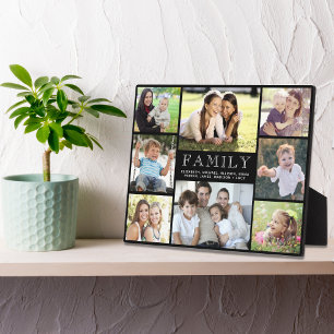 Plaque Photo Famille 8 Photo Collage noir