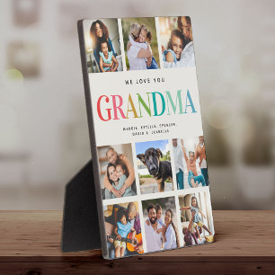 Plaque Photo Famille de collage photo Rainbow Love Grandma