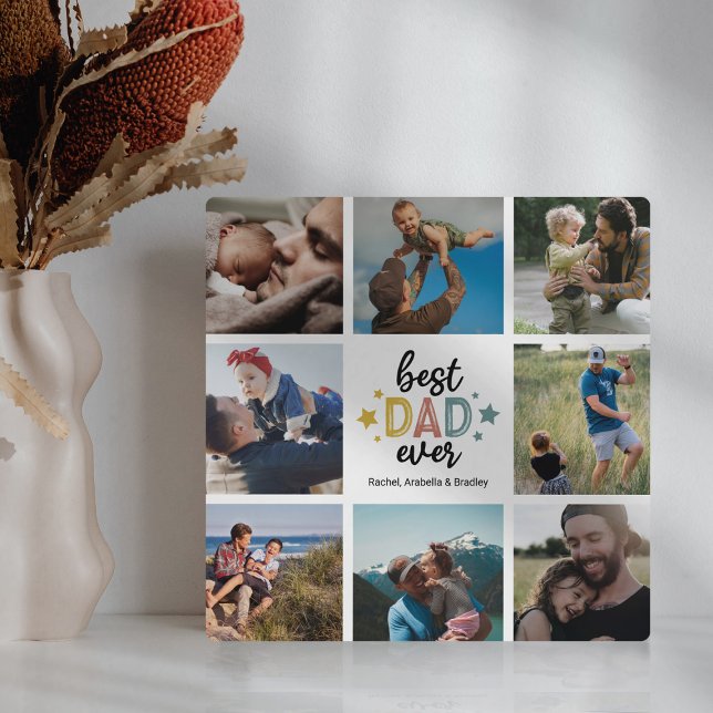 Plaque Photo Famille Meilleur Papa Jamais Photo Collage (Créateur téléchargé)
