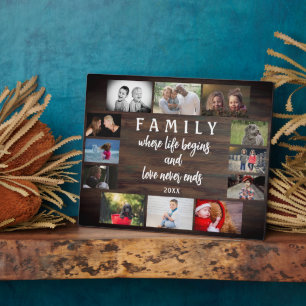 Plaque Photo Famille Rustique Yearly Dit Keepsaké Photo Collage