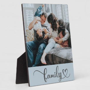Plaque Photo Family Love Script Photo Tabletop Easel personnali