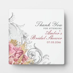 Plaque Photo Fancy Pink Floral Mariage