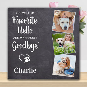 Plaque Photo Favori Bonjour Hardest Adieu personnalisé Pet Memo