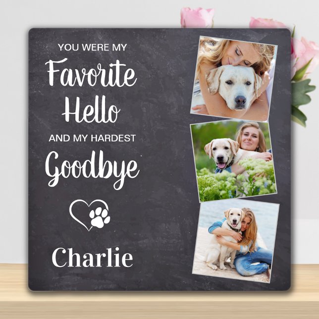 Plaque Photo Favori Bonjour Hardest Adieu personnalisé Pet Memo (Créateur téléchargé)