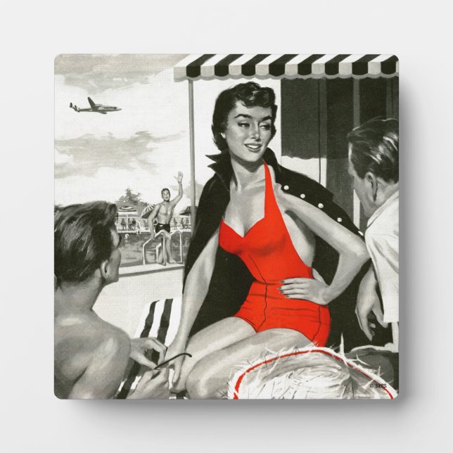 Plaque Photo Femme chaude rouge (Devant)