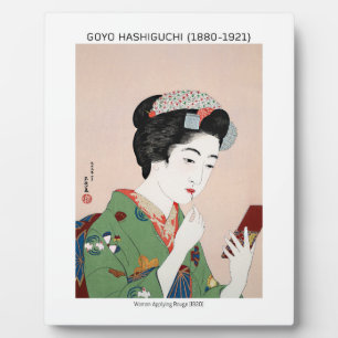 Plaque Photo Femme japonaise appliquant rouge - Goyō Hashiguchi