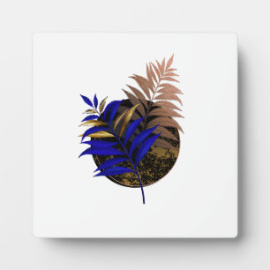 Plaque Photo Ferme bleue sur cercle noir