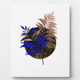 Plaque Photo Ferme bleue sur cercle noir
