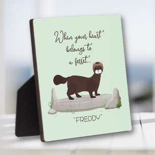 Plaque Photo Ferret ! Cadeau mignon pour ami ferret amoureux!