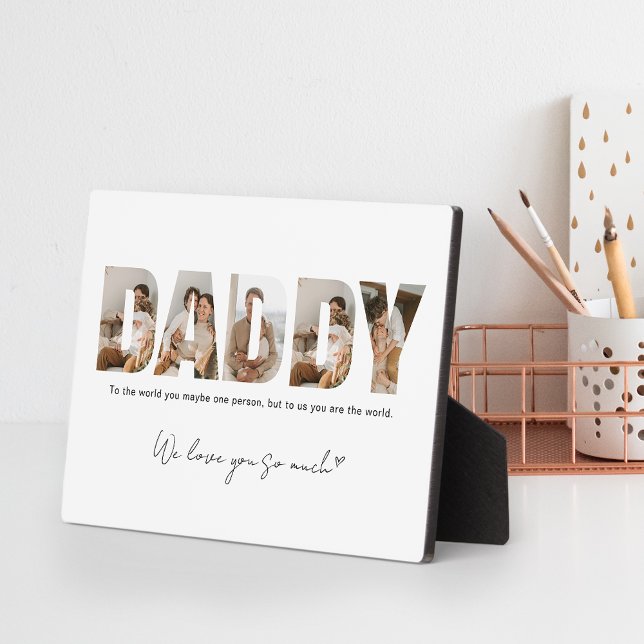 Plaque Photo Fête des pères Collage photo papa (Créateur téléchargé)