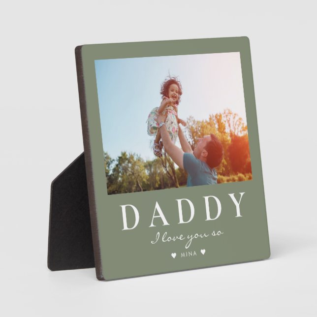 Plaque Photo Fête des pères DADDY moderne mignonne Texte person (Recto)