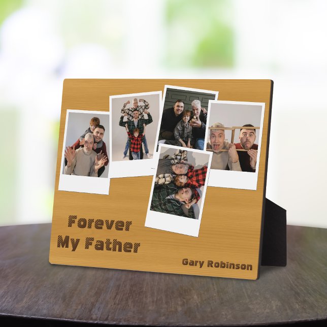 Plaque Photo Fête des pères de collage photo de photo de Rustic (Créateur téléchargé)