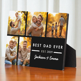 Plaque Photo Fête des pères Meilleur Papa Jamais Photo Collage 