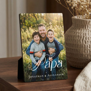 Plaque Photo Fête des Pères Papa & enfants Cadeau photo personn