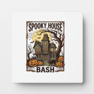Plaque Photo Fête Maison Hantée Gravure Vintage Halloween Dé