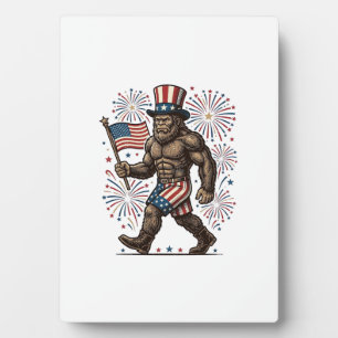 Plaque Photo Feu d'artifice de Sasquatch patriotique Gravure vi