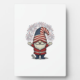 Plaque Photo Feux d'artifice de gnome patriotique Création vect