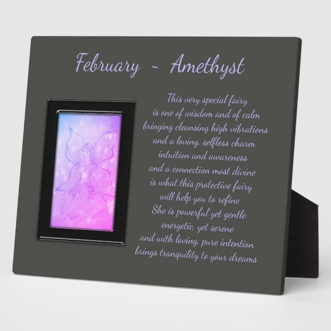 Plaque Photo Février Birthstone Amethyst (Côté)