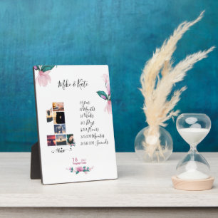 Plaque Photo Fiançailles Mariage Anniversaire collage Nouveau m