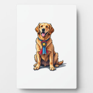 Plaque Photo Fière Golden Retriever Américaine Vintage Tee