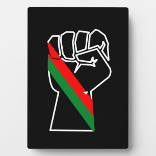 Plaque Photo fierté noire drapeau rouge vert poing panafricain 