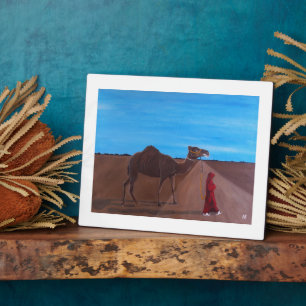 Plaque Photo Fille au chameau Peinture par Alfred Fox