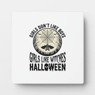 Plaque Photo Filles comme sorcières Halloween Design Vector Vin