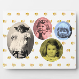 Plaque Photo Filles royales britanniques avec fond de blason