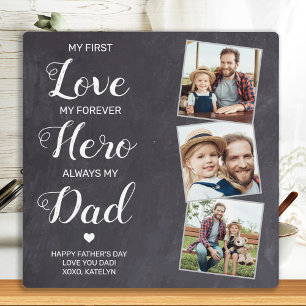Plaque Photo First Loever Hero Personnalisé 3 Photo Papa