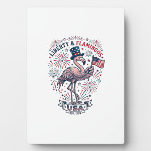 Plaque Photo Flamant Patriotique Design de Chemise Gravure Vint