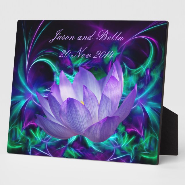 Plaque Photo Fleur de lotus pourpre et sa signification (Côté)