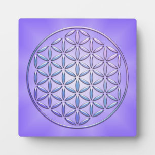 Plaque Photo Fleur de vie / Blume des Lebens - timbre violet