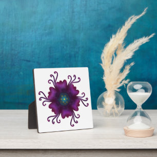 Plaque Photo Fleur violette gothique Fleur botanique sombre 