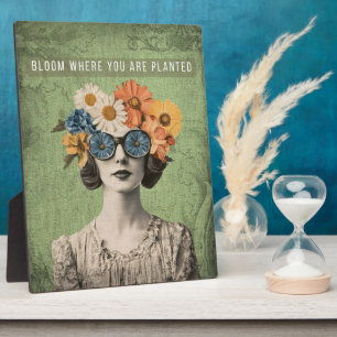 Plaque Photo Fleuron où planté Surreal Flower Woman