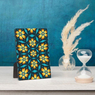 Plaque Photo Fleurs Abstraites jaunes