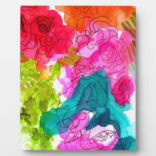Plaque Photo Fleurs de printemps aquarelle art abstrait