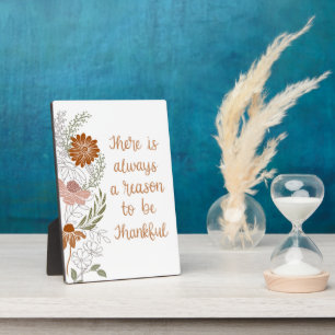 Plaque Photo Fleurs et feuilles de gratitude